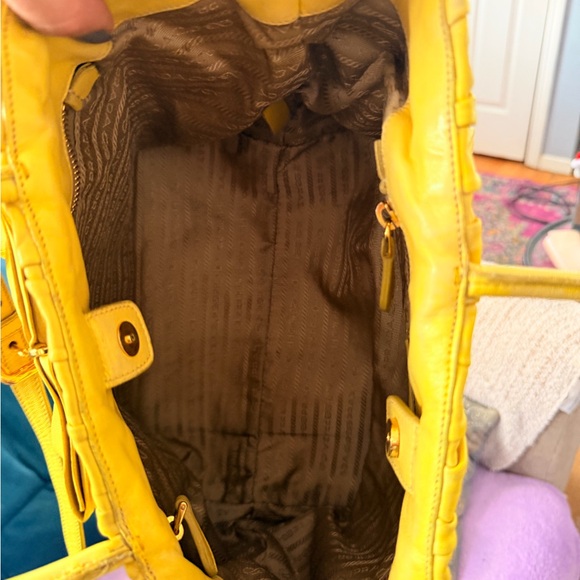 Prada Nappa Gaufre Leather Bag With Bow Accent - Picture 10 of 12